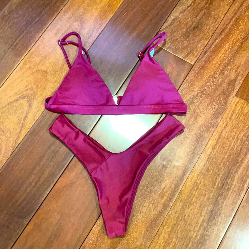 Thong Bikini Set - Maroon